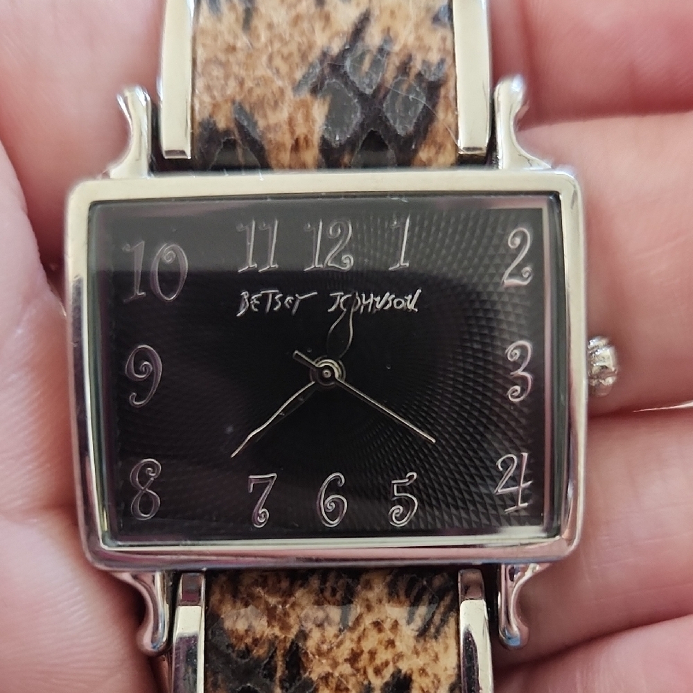 Betsey Johnson Leopard Print Square Watch - Picture 2 of 5